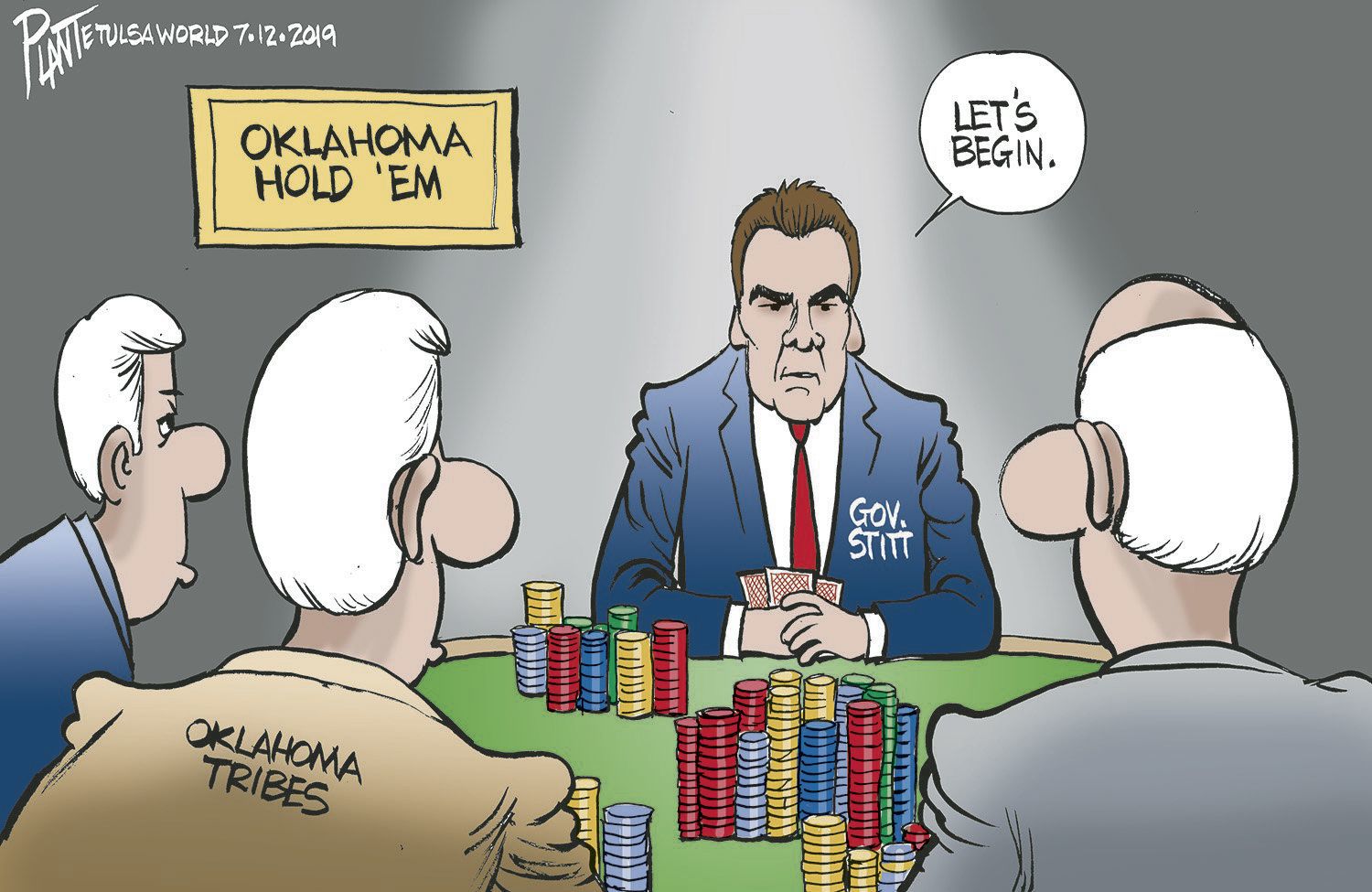 Bruce Plante Cartoon: Oklahoma hold 'em